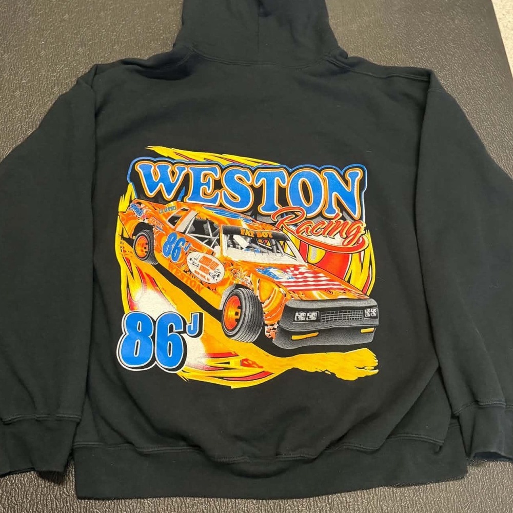 Weston Racing 1986 Graphic Hoodie Black Mens XL Pullover